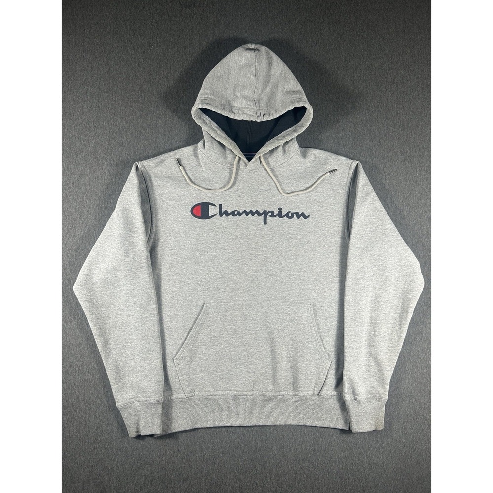 Champion Men's Powerblend Fleece Script Logo Pullover Hoodie Size M